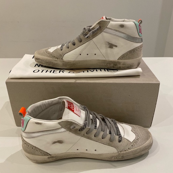 Golden Goose Mid Star White/Ice/Silver sz 38 NIB - Picture 6 of 9
